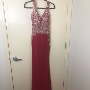 Red evening dress